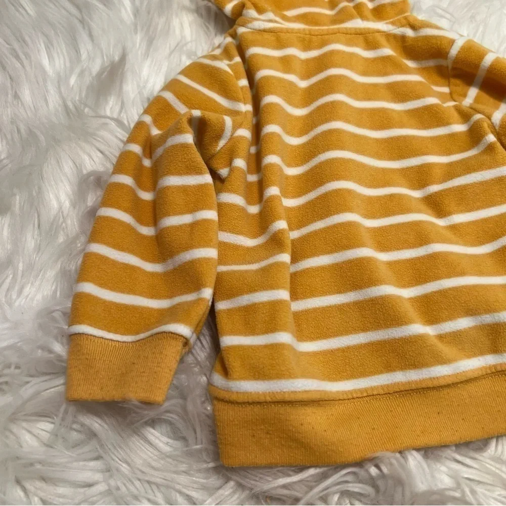 Child of Mine by Carter's Baby Sz 12 Months Fleece Hoodie Yellow Stripe Tractor